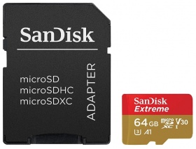 Карта памяти SanDisk Extreme microSDXC Class 10 UHS Class 3 V30 A1 100MB/s 64GB